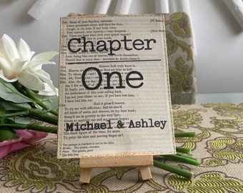 Wedding table numbers, vintage book page table numbers, literature wedding, book themed wedding table decor, book centrepieces, chapter