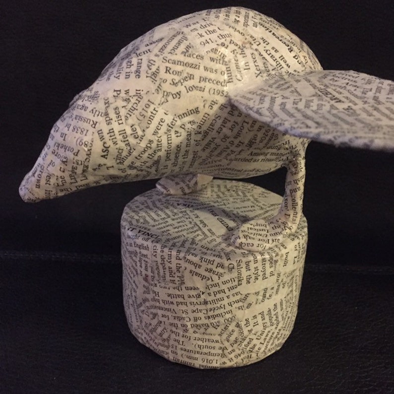 Book Page Paper Mache Bird Sculpture Wings Bird Art Paper Etsy