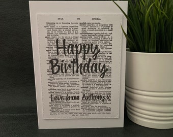 Personalised 3D happy birthday card for him, for her, mum dad, friend, birthday gift
