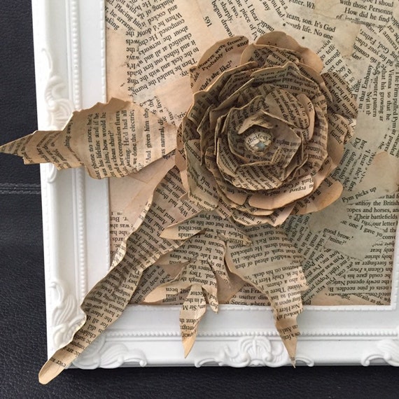 Art Magnet Mini Paper Flower Book Art Wedding Gift Tin Box Paper Art Paper Art Anniversary Gift Gift for Mom Unique Gift