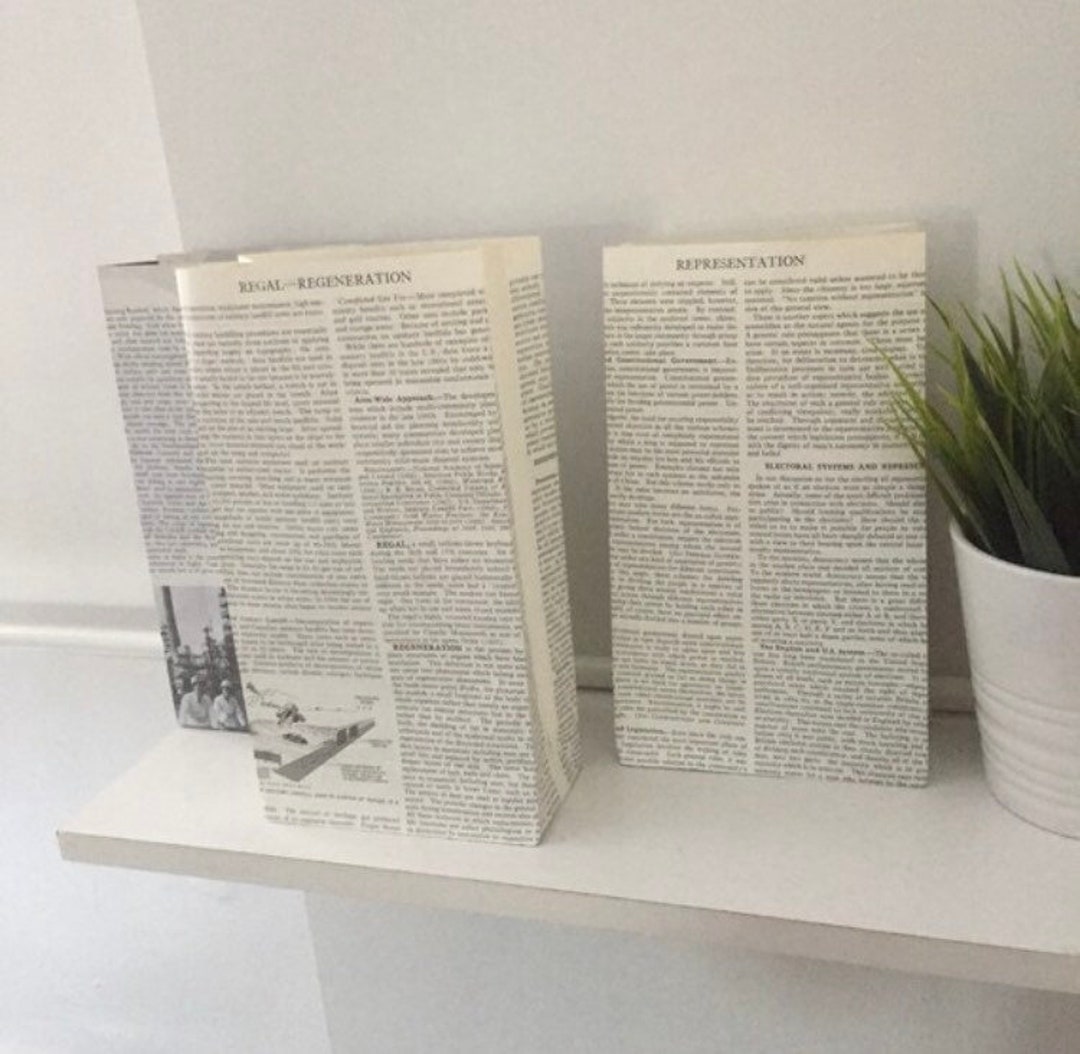 Wedding Decor, Vintage Dictionary Luminary Bag, Tea Light Paper Lantern