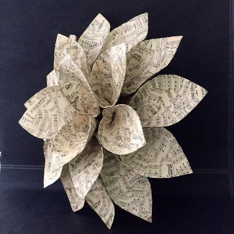 Music Flower Wreath Paper Mache Wreath Paper Sculpture | Etsy