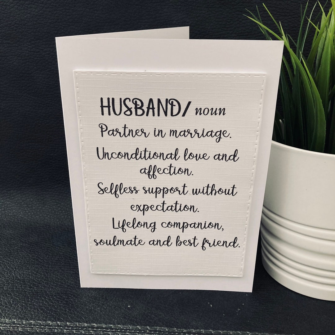 Husband Anniversary Card Husband Wife Definition First Etsy Norway