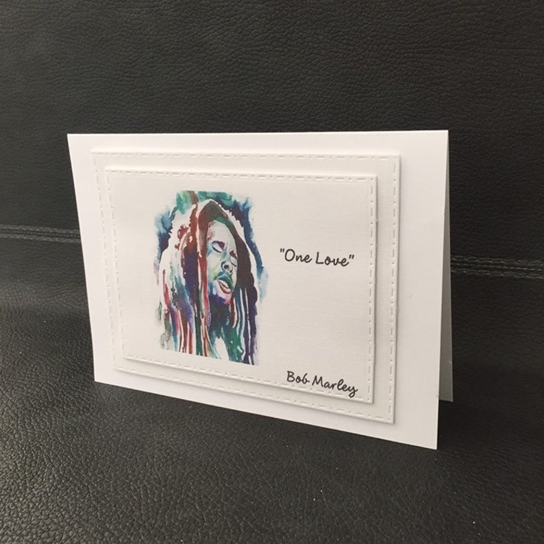 support card thinking of you one love Inspirational card encouraging card card with quote bob marley uplifing card motivational card