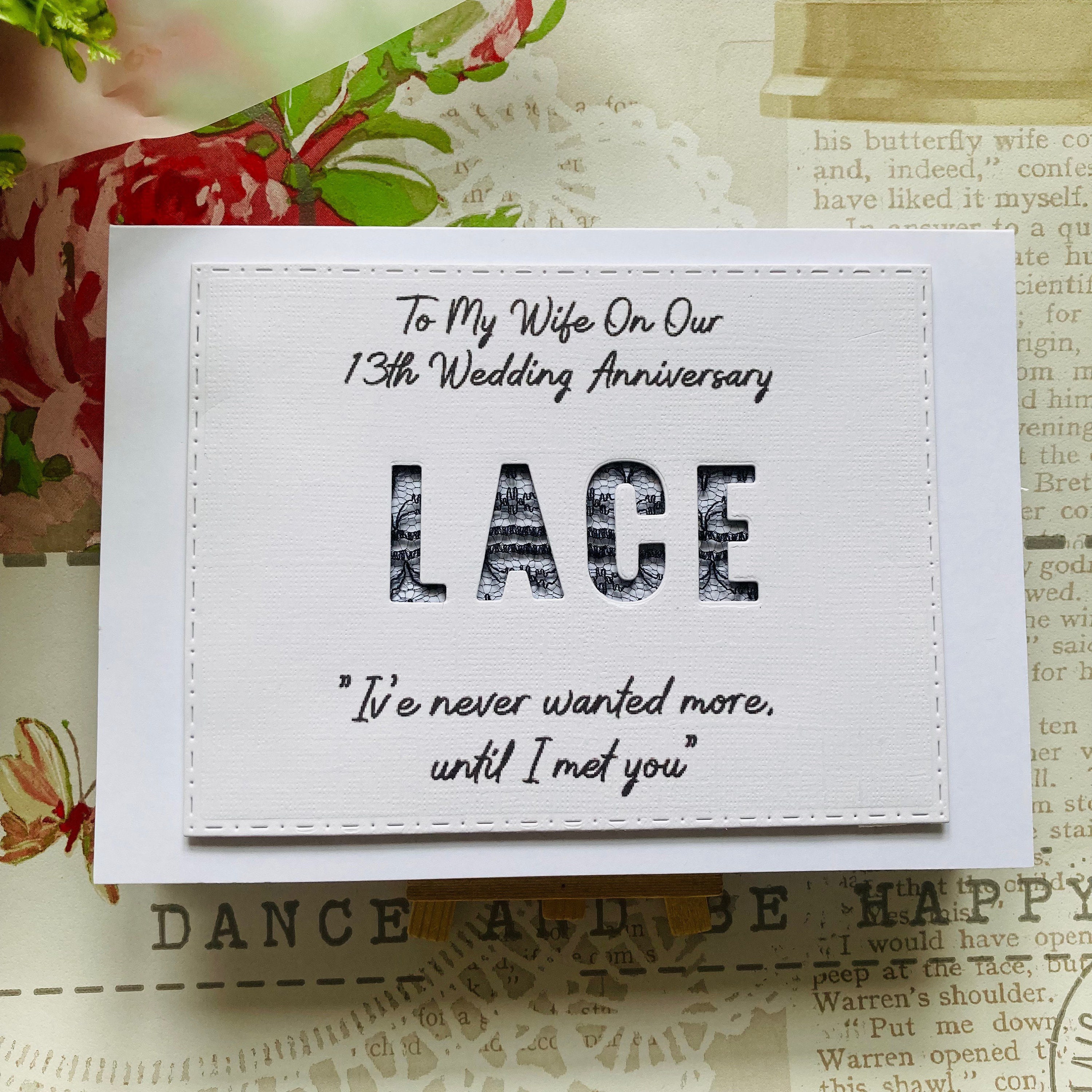 13th Lace Anniversary Card 13th Wedding Anniversary Card For - View #4