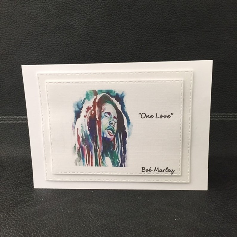 support card thinking of you one love Inspirational card encouraging card card with quote bob marley uplifing card motivational card