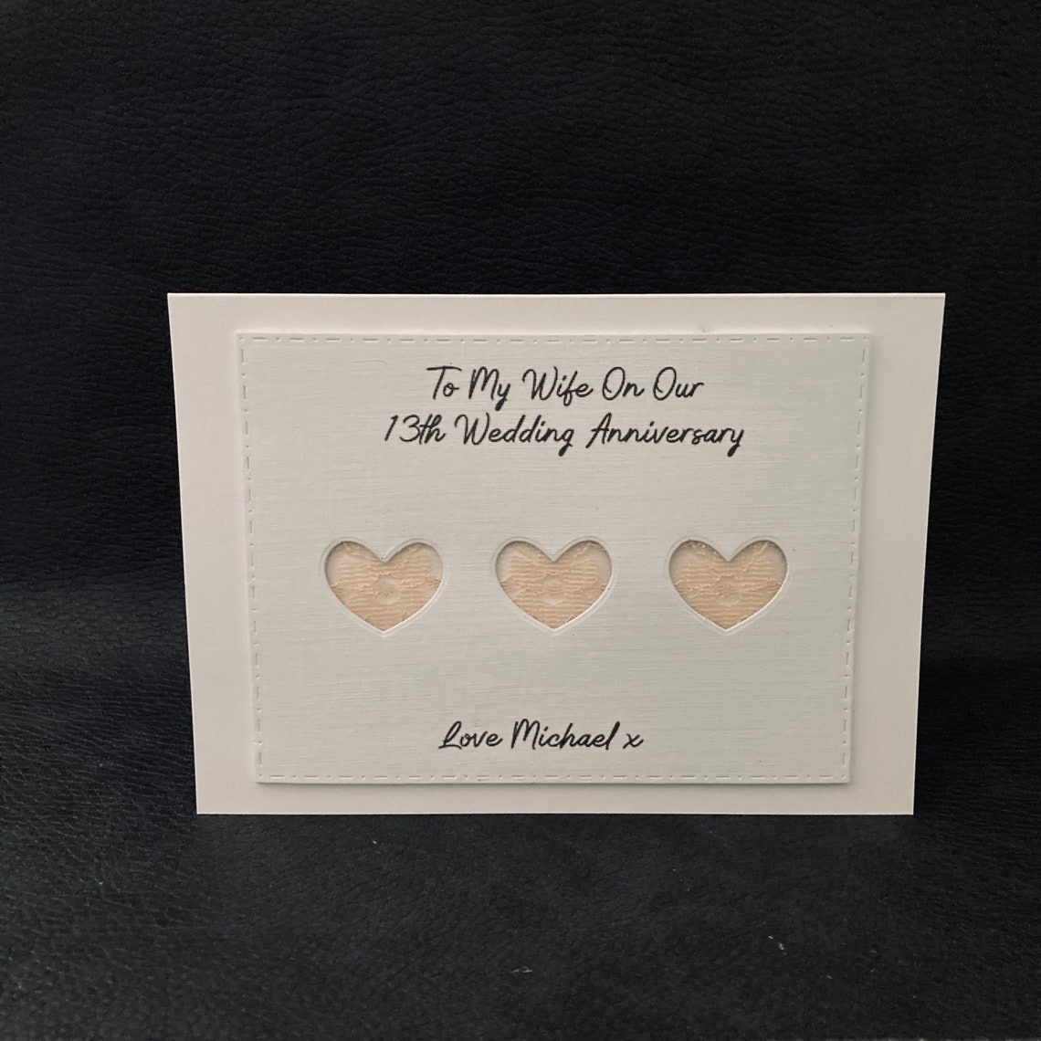 Personalised Lace Wedding Anniversary Gift Cut Out Lace Card Etsy