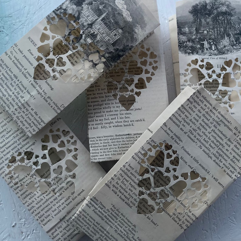 Wedding Decorations for Table, Book Luminaries, Vintage Book Pages