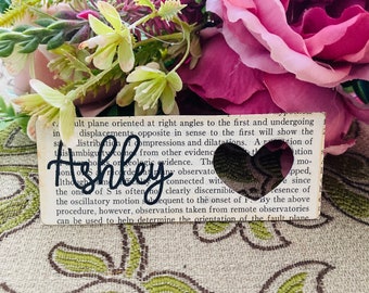 Wedding Table Decor, Wedding Place Cards, Name Tags, Upcycled Seating Tags, Place Tags, Name Tags, Heart Name Tags, Gift Tags, Book Page Tag