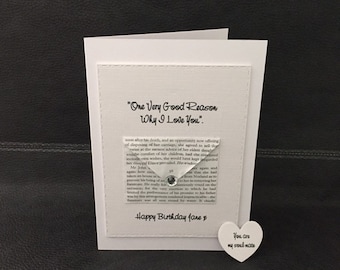 Personalised Birthday Card, Book Themed Card, Book Card, For Him, For Her