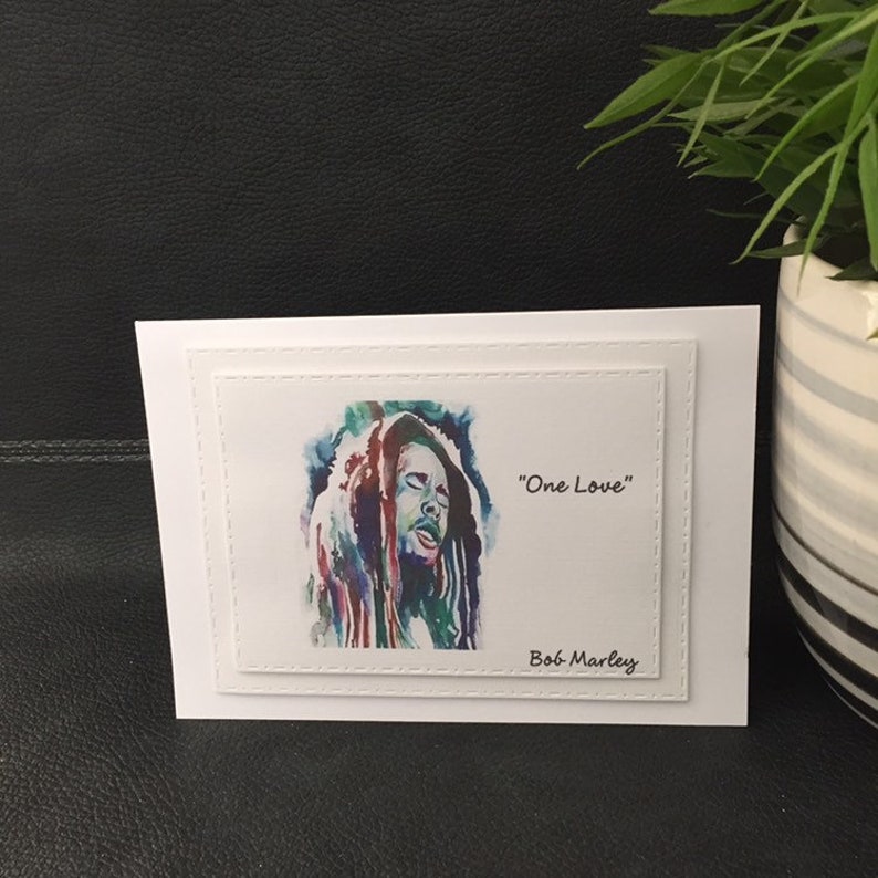 support card thinking of you one love Inspirational card encouraging card card with quote bob marley uplifing card motivational card