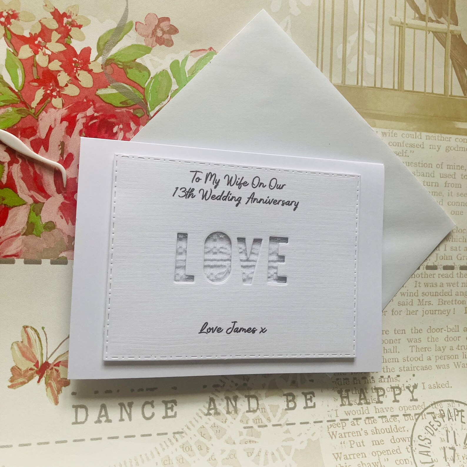 Personalised Lace Wedding Anniversary Gift 13th Anniversary - Etsy
