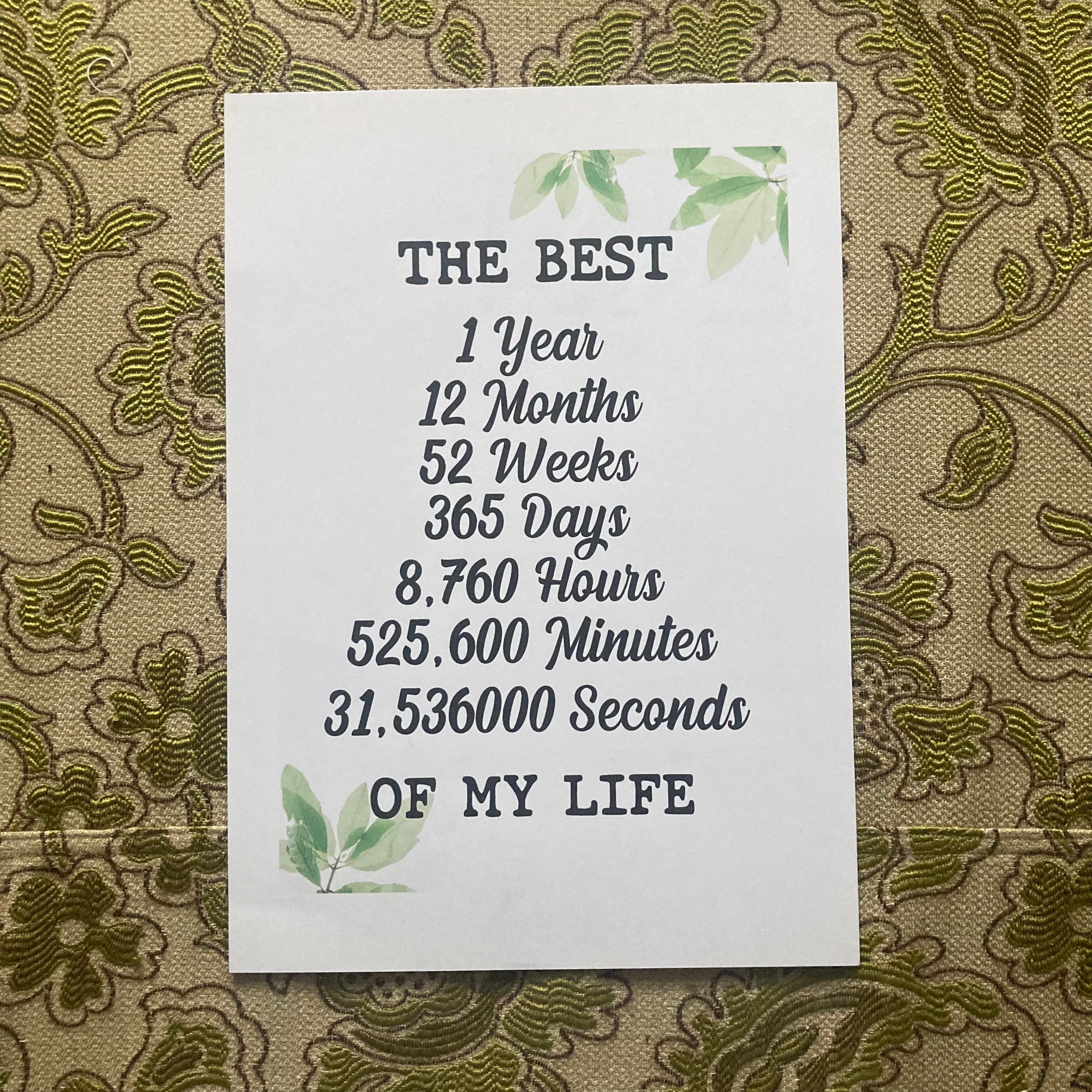 Personalized-our 1st Year of  Marriage-years,months,weeks,days,hours,weeks,minutes,seconds-first  Anniversary-engraved Leather Picture Frame 