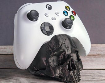 Soporte para mando con forma de calavera impreso en 3D: Decoración espeluznante para videojuegos