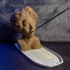 Afro Bust Black Girl 3D Printed Incense Burner || Incense Holder