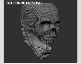 Knitted Skull Planter 3D Print File: Gothic Home Decor (STL)