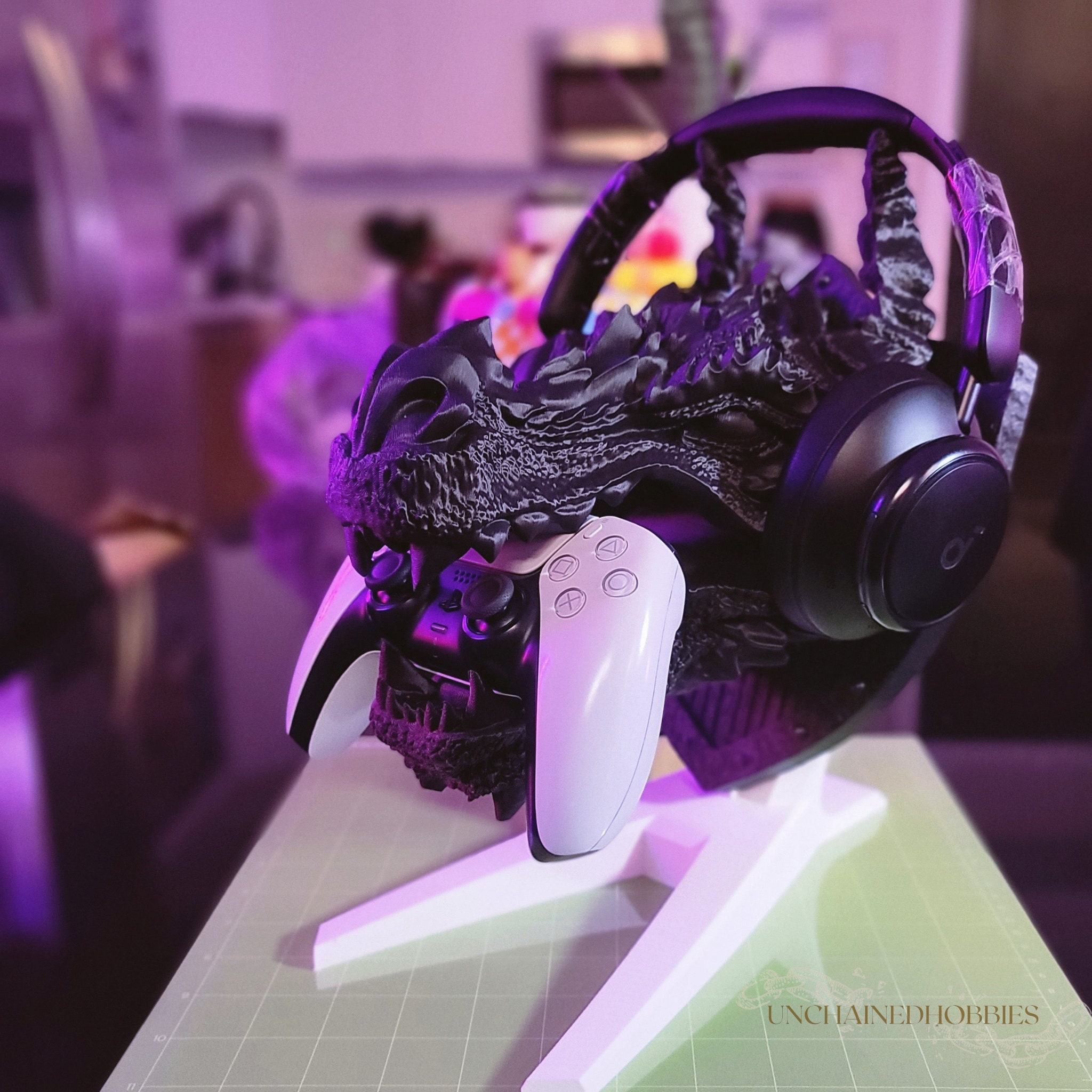 Dragon Headphone Stand Gaming Controller Holder Wall Mountable Decor 3D ...