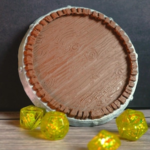 3D Printed Drink Coasters || Wood Barrel Coaster || 3D Printed Dungeon Decor for Tabletop RPG & DnD Enthusiasts