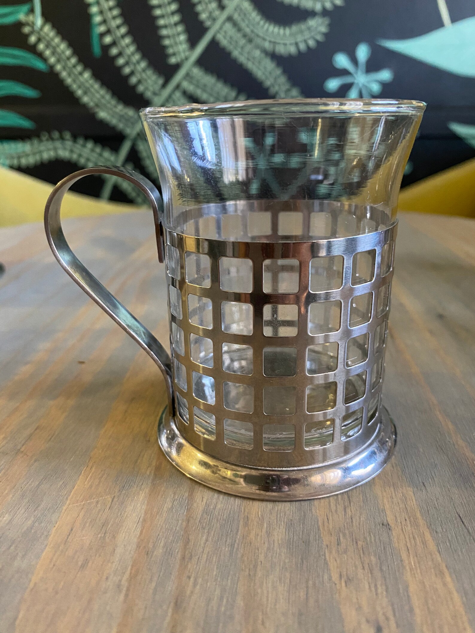 Vintage Silver and Glass Pitcher Set Etsy