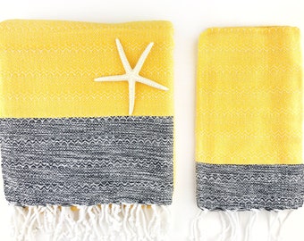 Turkish Bath Towels, Turkish Beach Towels, Yellow Turkish Towels, Housewarming Gifts, Kitchen Towel, Bachelorette Favors, Hand Towels, Gift