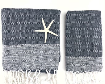 Turkish Towels, Turkish Beach Towel, Gray Turkish Towels, Housewarming Gift, Kitchen Towel, Hair Drying Towel, Hand Towel, Dish Drying Towel