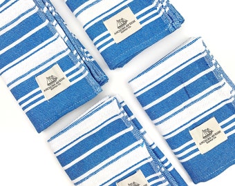 Blue Striped Turkish Hand Towel, Bathroom, Hair Towel, Face Towel, Kitchen Towel, Dish, Lightweight, Absorbent Towel, Housewarming Gifts,