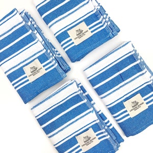 Blue Striped Turkish Hand Towel, Bathroom, Hair Towel, Face Towel, Kitchen Towel, Dish, Lightweight, Absorbent Towel, Housewarming Gifts, Bild 1