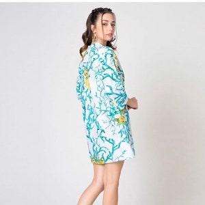 Coral Reef Dress Boho Style Dress Beach Dress Embroidered Dress Preppy Summer Dress Poplin Cover Up Resort Wear Tiered Dress