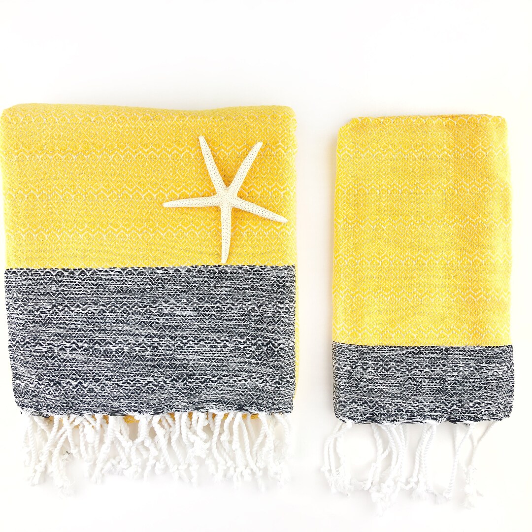 Turkish Bath Towels Turkish Beach Towels Yellow Turkish Etsy
