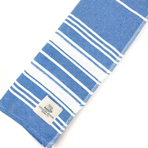 Blue Striped Turkish Hand Towel, Bathroom, Hair Towel, Face Towel, Kitchen Towel, Dish, Lightweight, Absorbent Towel, Housewarming Gifts, image 9