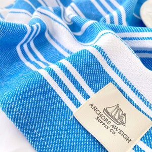 Blue Striped Turkish Hand Towel, Bathroom, Hair Towel, Face Towel, Kitchen Towel, Dish, Lightweight, Absorbent Towel, Housewarming Gifts, immagine 6