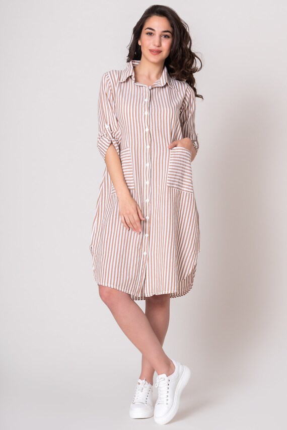 Cotton midi shirt clearance dress