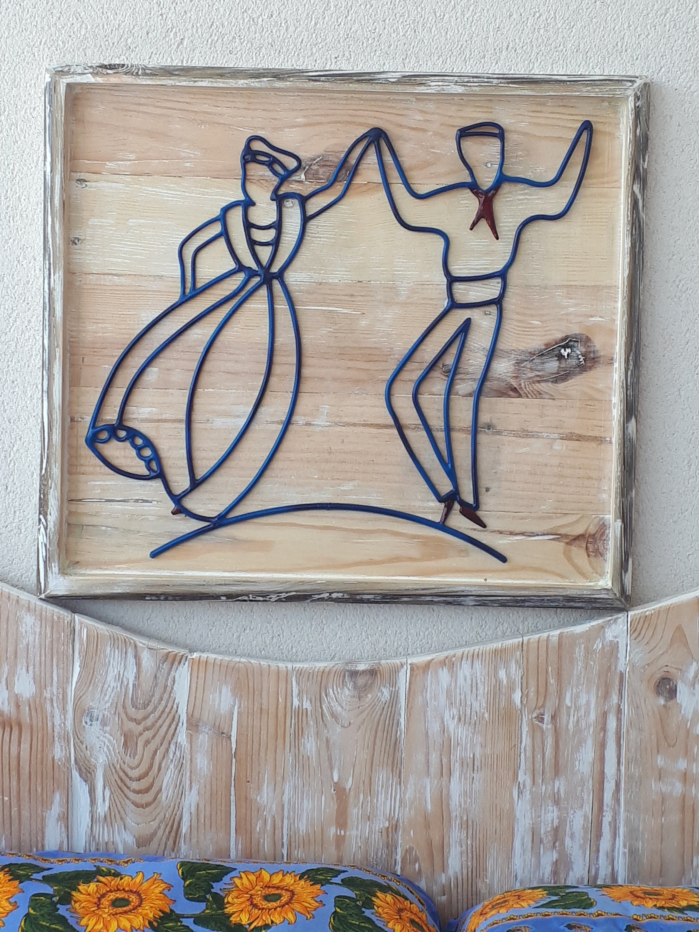 Tableau Danseur Arlesiens Création Artisanal Matériaux de Récupération