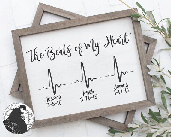 Download The Beats Of My Heart Svg Family Sign Cut File Farmhouse Etsy