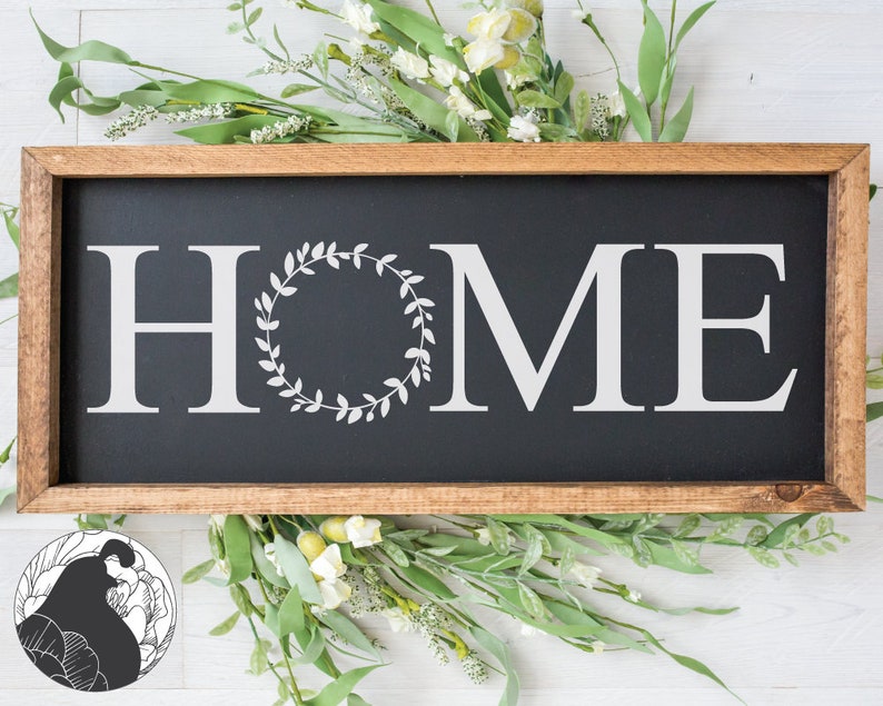 Download Home with Wreath SVG Home Sign svg Wreath Cut File for | Etsy