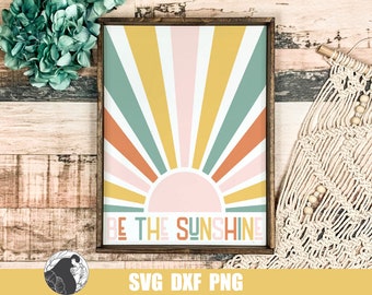Boho Sun SVG: Retro Sign, Inspirational Quote (Digital Files)