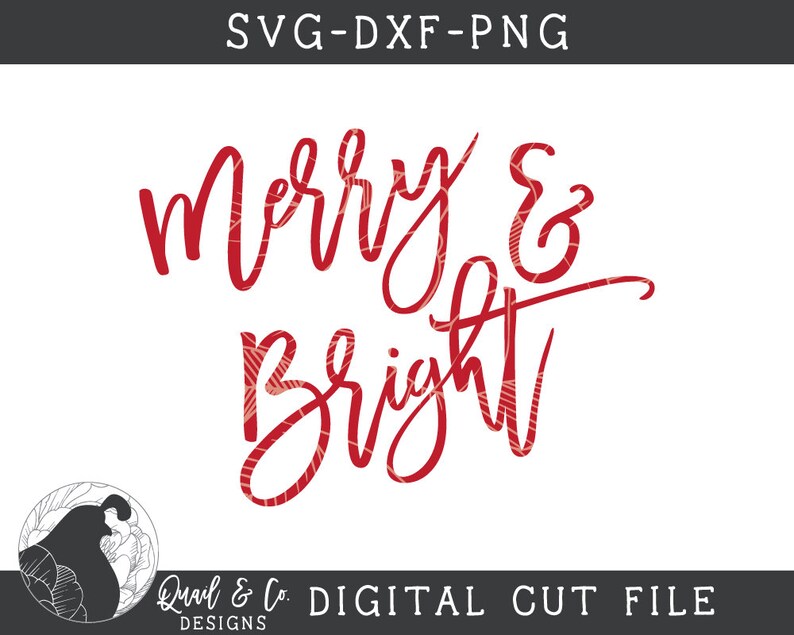 Merry and Bright SVG: Christmas Sign Cut File (digital Download) - Etsy
