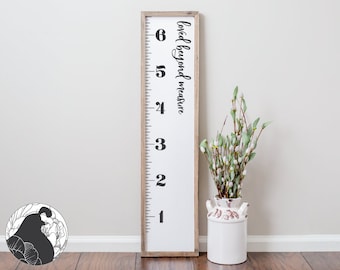 Gráfico de crecimiento SVG, Regla de crecimiento svg, Amado más allá de la medida svg, Regla de pared svg, Gráfico de crecimiento de regla svg, Diseños de silueta de archivo Cricut