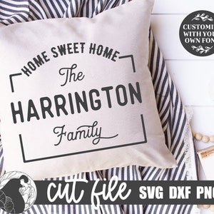 Farmhouse Family Name Sign SVG: Home Sweet Home Decor (Digital Download)