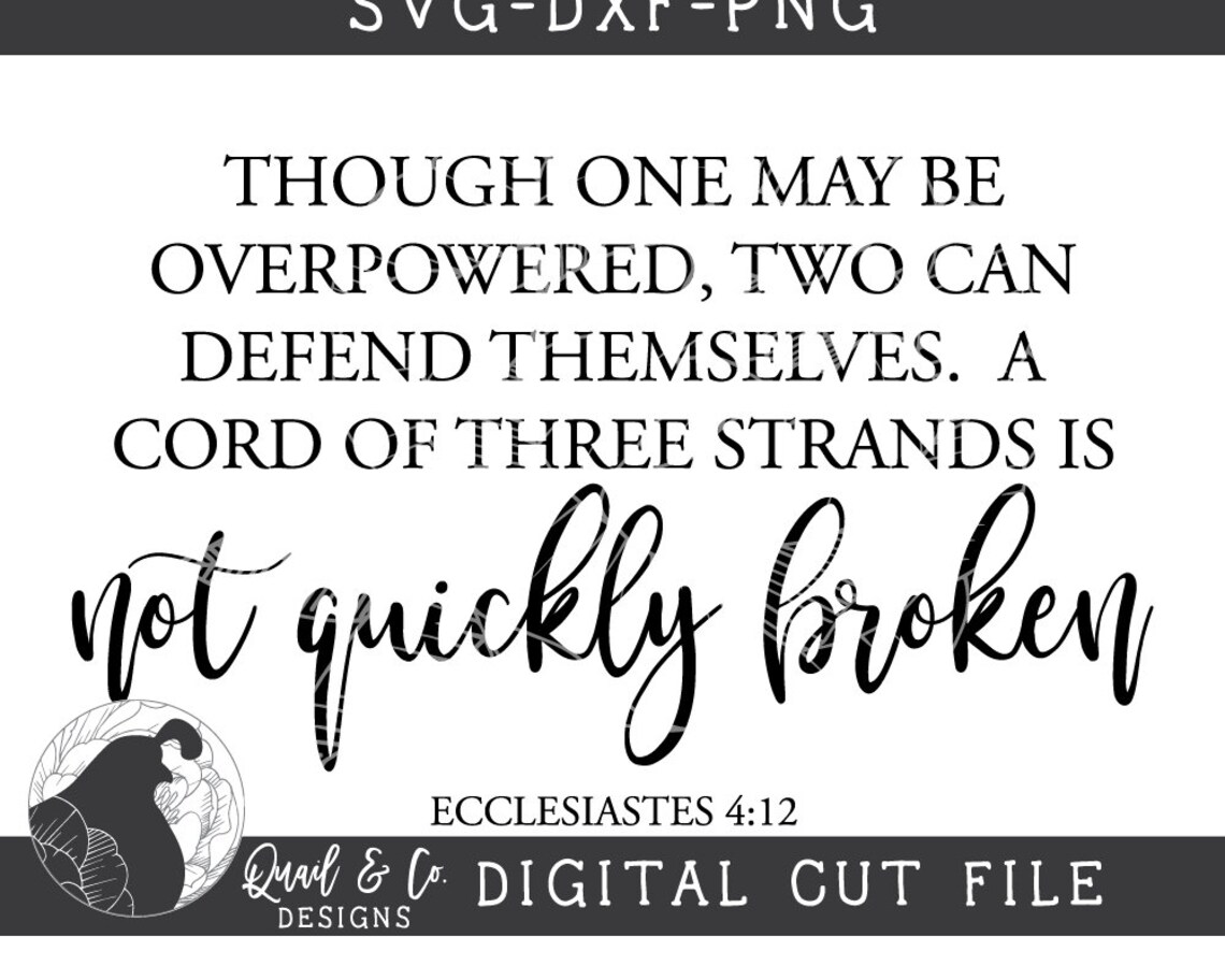 A Cord of Three Strands SVG Wedding Sign Svg Christian Cut - Etsy