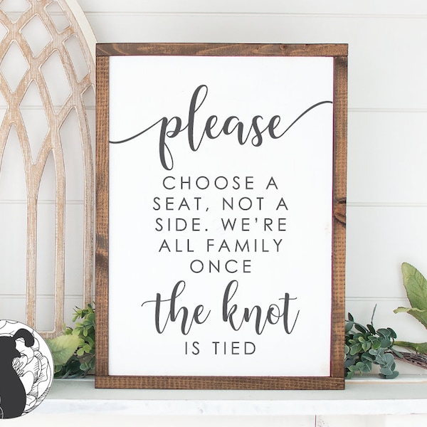 SVG files, Please Choose a Seat not a Side svg, Choose a Seat svg, Wedding svg, Wedding Sign svg, Cricut, Silhouette, Cut Files, DXF, PNG