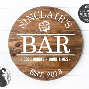 Bar SVG, Family Name Cut File, Round Bar Sign svg, Established Sign svg, Farmhouse Sign svg, , Cricut Design, Silhouette Files