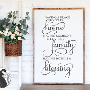 Tener un lugar al que ir es el hogar svg, familia svg, signo de granja moderno svg, cortable, archivo cortado