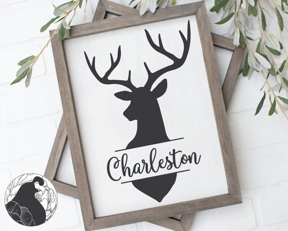 Download Family Name Sign With Deer Head Svg Deer Head Svg Last Name Etsy