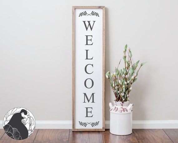 Download Vertical Welcome Sign Svg Welcome Sign For Porch Svg Long Etsy PSD Mockup Templates