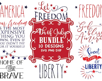4th of July SVG Bundle, Patriotic SVG, Fourth of July Bundle, USA Cut File, America, Digital Download, Cricut Designs, Silhouette Files