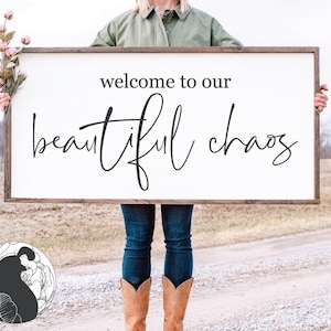 Welcome to Our Beautiful Chaos SVG, Welcome Svg, Farmhouse Sign Svg, Family Quote, Cricut Files, Silhouette Designs, Digital Download, DXF