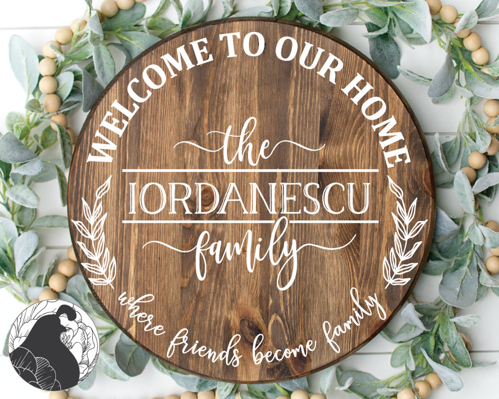 Round Welcome SVG Last Name Sign Svg Family Name Cut File Etsy