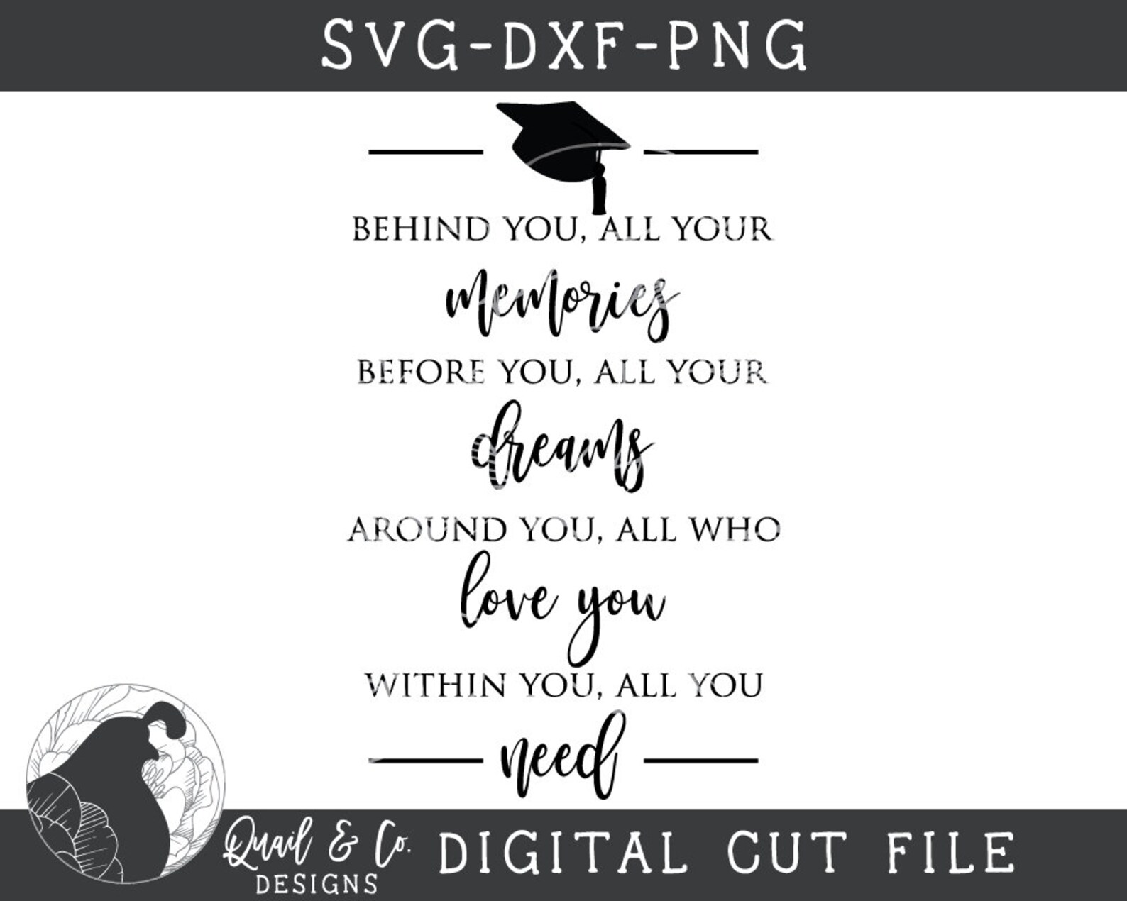 Behind You All Your Memories SVG Graduation Cut File Digital - Etsy