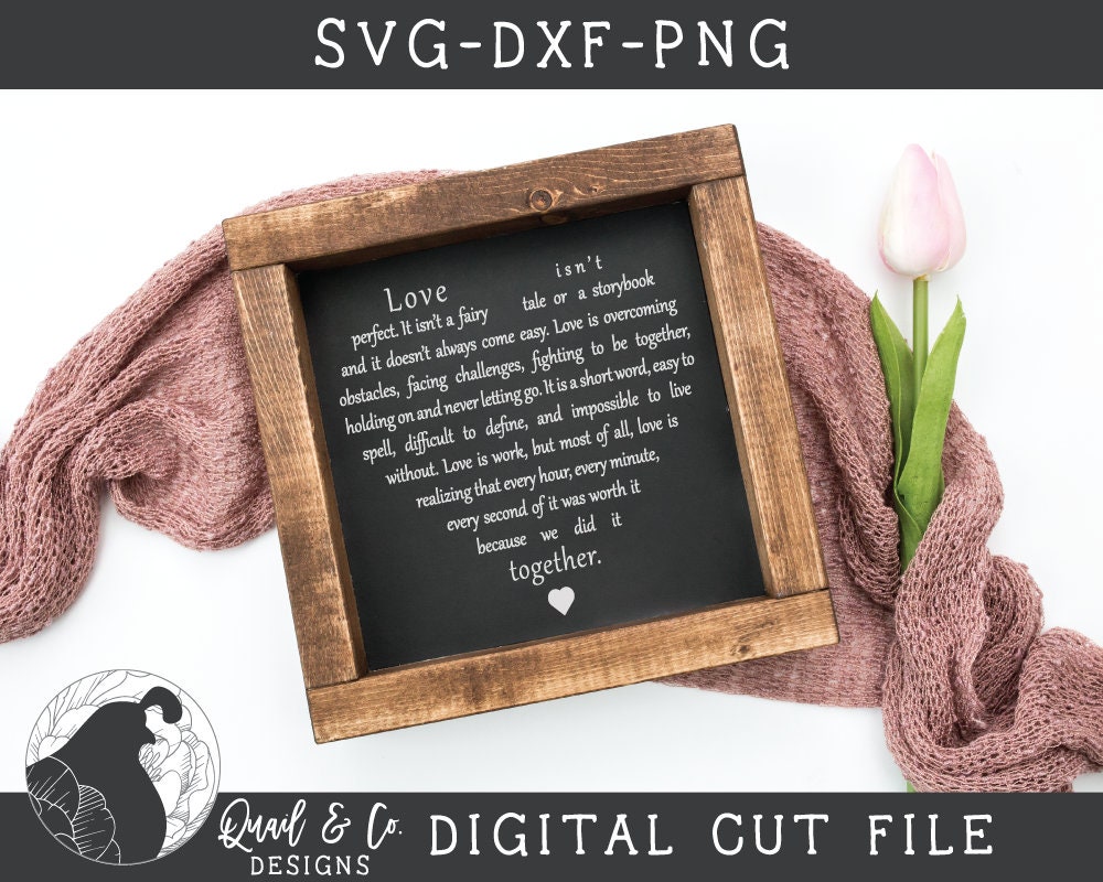 Svg Files Love Isn T Perfect Svg Love Svg Love Etsy